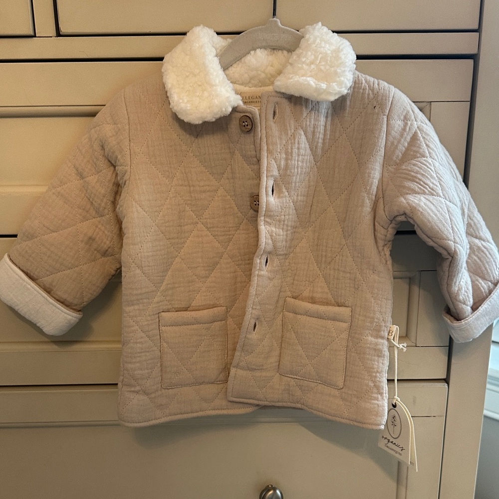 NWT Elegant Baby Quilted Muslin Coat